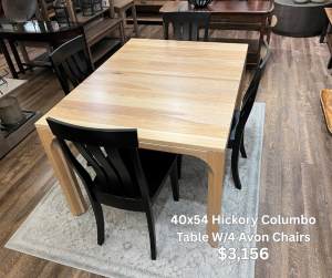 40×54 Columbo Table W/4 Small Avon Chairs $3,156