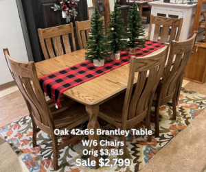 42x66 Brantley Table W/6 Brantley Chairs $2,799
