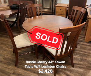 44″ Round Kowan Table W/4 Lexington Chairs $2,426