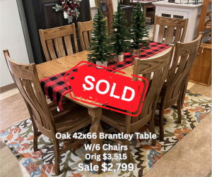 42×66 Brantley Table W/6 Brantley Chairs $2,799