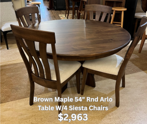 54″ Round Arlo Table with 4 Siesta Chairs $2,963