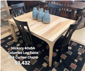 40×54 Columbo Table W/4 Curlew Chairs $3,432