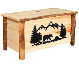 Rocky Mountain Blanket Chest with Silhouette