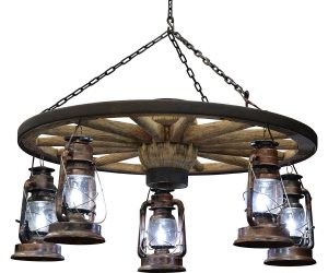 Lamp Wagon Wheel Chandelier