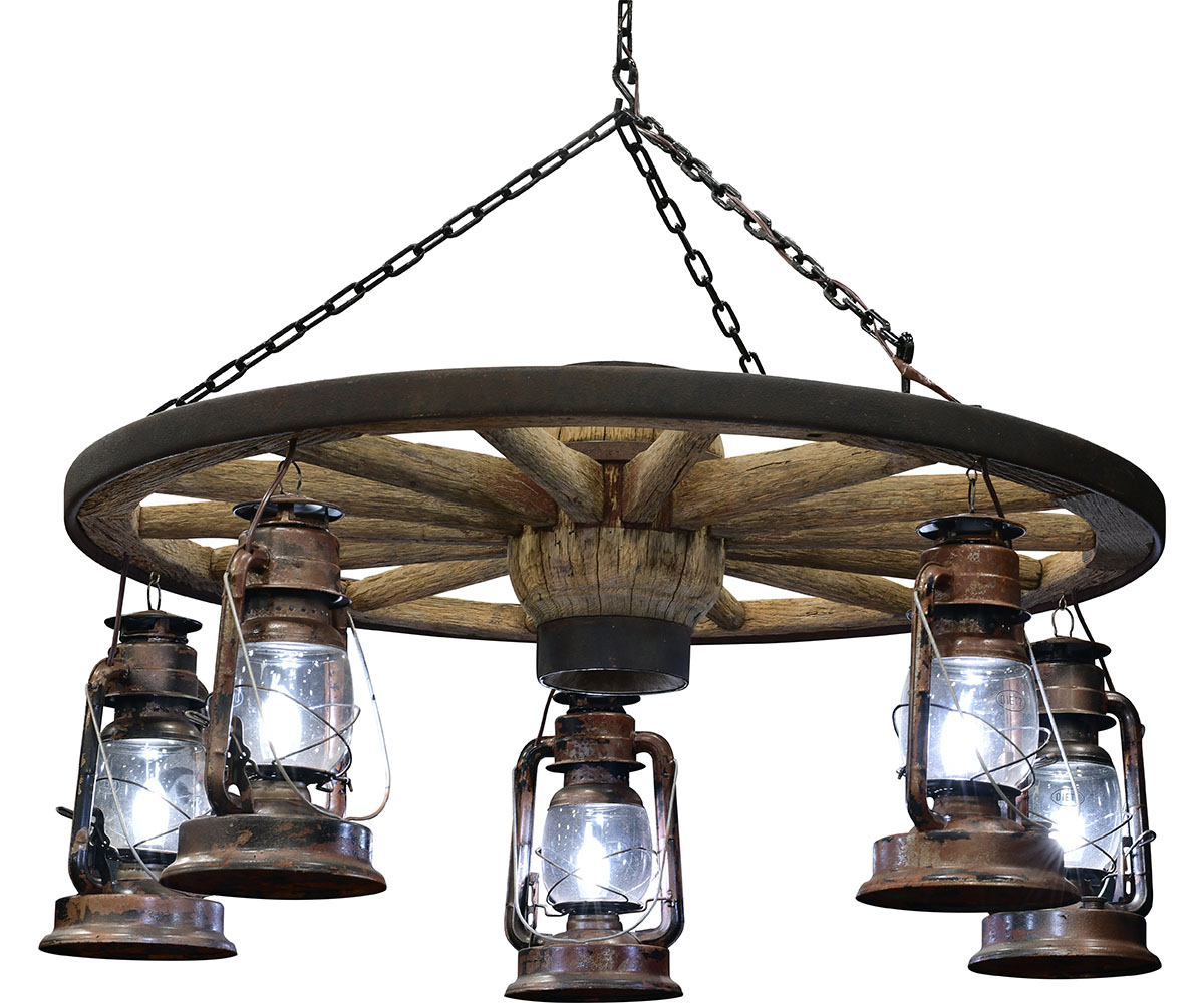 Lamp Wagon Wheel Chandelier