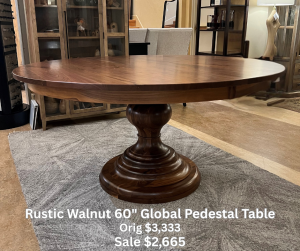 60" Round Global Pedestal Table $2,665